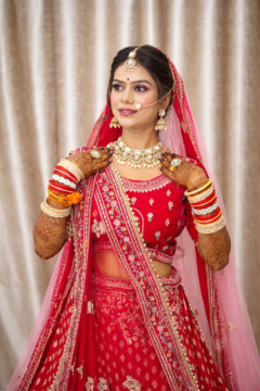Traditional bridal elegance in red
